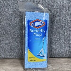 Clorox Easy Push Button Replacement Butterfly Mop Refill New Sealed Package